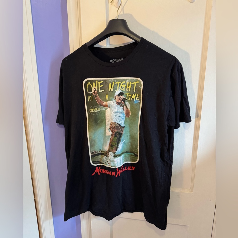 Morgan Wallen One Night at a Time 2024 Tour Black Concert Tee Size 2XL